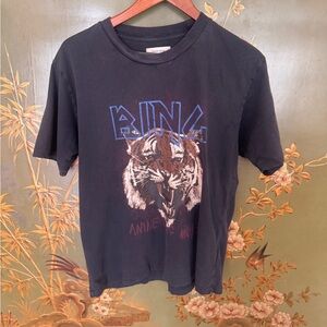 Anine Bing Black Cotton T-Shirt